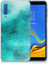 Geschikt voor Samsung Galaxy A7 (2018) TPU Hoesje Painting Blue
