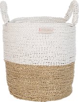 Bandung Zeegras Opberg mand naturel/wit M