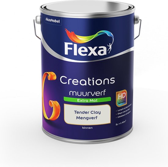 Foto: Flexa creations muurverf extra mat tender clay mengkleuren collectie 5liter