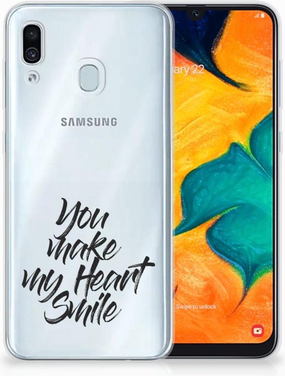 Samsung Galaxy A30 Siliconen hoesje met naam Heart Smile