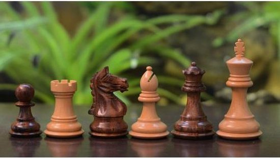 bossen Moreel Savant Staunton Edele Ridder schaakstukken uit Sheesham hout, Koningstuk 76 mm |  Games | bol.com