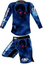 Ali's fightgear kickboks broekje - mma short -  mmas-1 blauw - XL