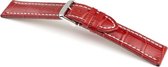 Horlogeband Kalimat WN Rood - Leer - 18mm