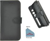 Pearlycase® zwart hoes wallet book case voor Motorola Moto G7