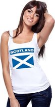 Singlet shirt/ tanktop Schotse vlag wit dames L