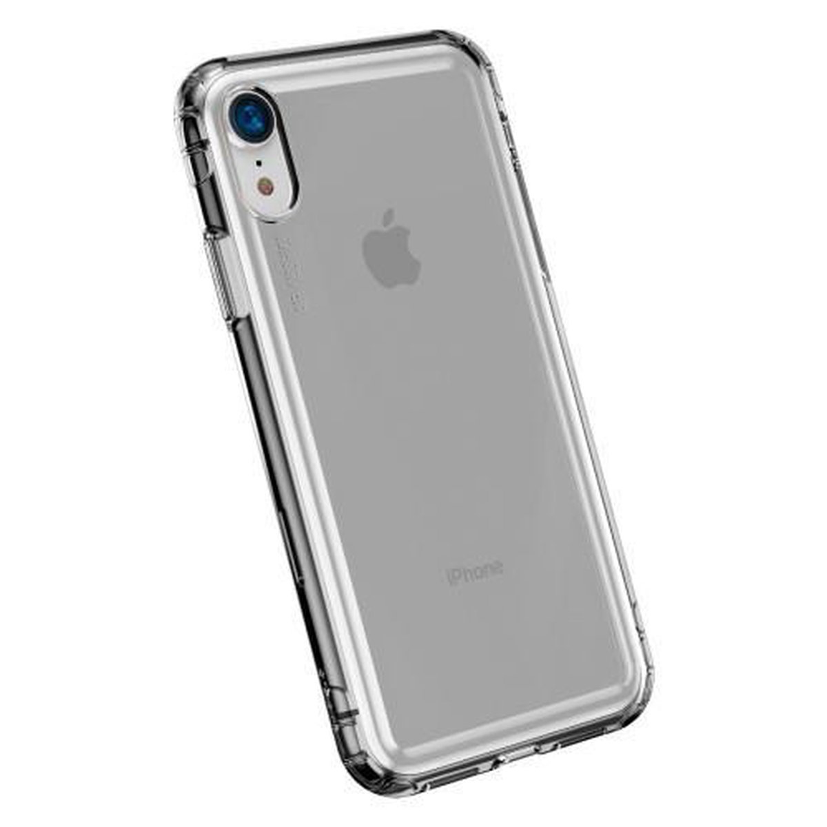 Transparante softcase met verstevigde randen - iPhone XR - Grijs