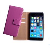 Apple iPhone 6 Plus 5.5 inch Real Leather Flip Case With Wallet Fuchsia