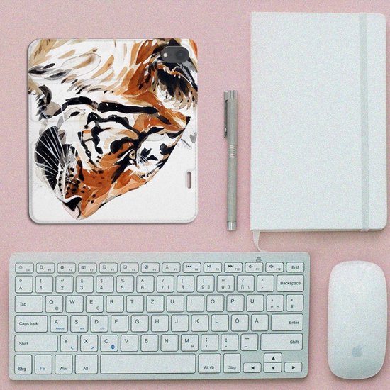 Coque iPhone XR avec fermeture magnétique Aquarelle Tiger