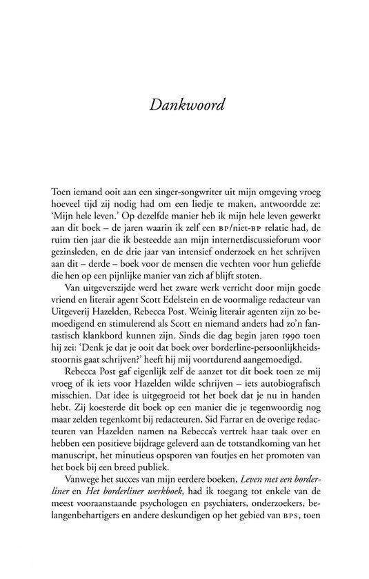 Dankwoordpagina uit "De borderline-gids".