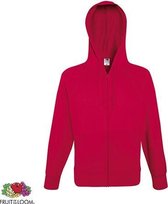 Fruit of the Loom hoodie vest met rits lichtgewicht Maat XL Kleur Red