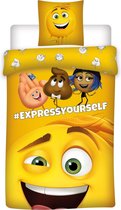 Emoji The movie - Dekbedovertrek - Eenpersoons - 140 x 200 + cm - Geel