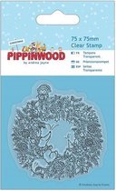 75 x 75mm Mini Clear Stamp - Pippinwood Christmas - Wreath