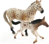 JollyHorses - paarden - Knabstrupper hengst plus veulen en hekwerk – handgeschilderd