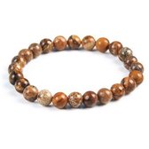 Rekbaar Kralenarmband Tijgeroog Beige