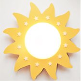 Funnylight kids baby en kinder lamp LED Du Soleil zon  geel - Trendy plafonniere voor de jongens en meisjes kamer met witte glow in the dark sterren