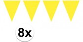 8x vlaggenlijn / slinger geel 10 meter - totaal 80 meter - slingers