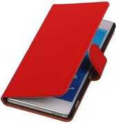 Bookstyle Wallet Case Hoesjes voor Sony Xperia M4 Aqua Rood