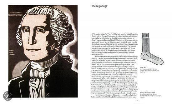 Pop-art portret van George Washington met pruik en sjaal.