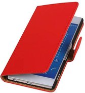 Bookstyle Wallet Case Hoesjes voor Sony Xperia Z4 Z3+ Rood
