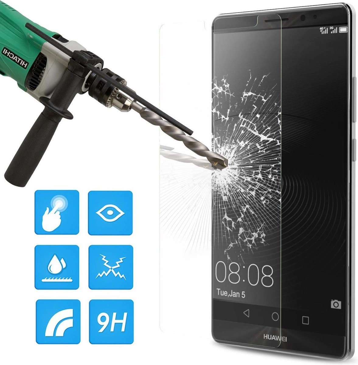 Huawei Mate 8 glazen Screen protector Tempered Glass 2.5D 9H (0.3mm)