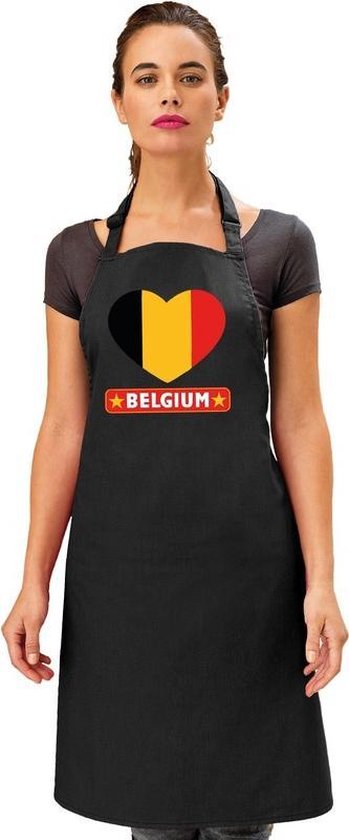 Belgie hart vlag barbecueschort/ keukenschort zwart volwassenen | bol.com