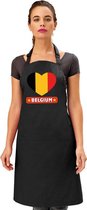 Belgische vlag in hart keukenschort/ barbecueschort zwart heren en dames - I love Belgie schort