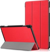 Tri-Fold Book Case met Wake/Sleep - Geschikt voor Lenovo Tab P10 Hoesje - Rood