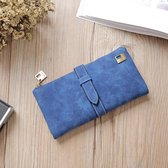 Luxe Damesportemonnee Met Rits Blauw - Portemonnee - Kaarthouder - Wallet - Credit Card - Geld - Groot - Portefeuille