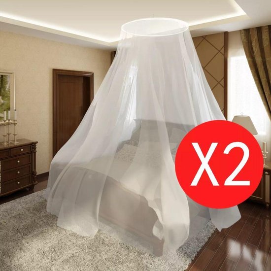 2 persoons voor Bed 2 STUKS - Klamboe muggen net tweepersoons... | bol.com