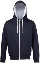 AWDis Just Hoods Varsity Zoodie, New French Navy/ Heather Grey , Maat S