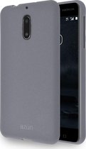 Azuri flexible cover met zand textuur voor Nokia 6 - Grijs