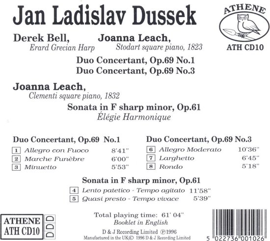 Dussek: Harp Duos Etc