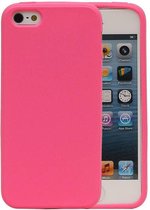Sand Look TPU Hoesje voor iPhone SE / 5 / 5s Roze