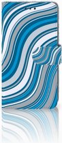 Geschikt voor iPhone Xr Standcase Waves Blue