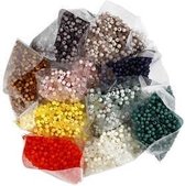 Plastic Kralen, d: 6 mm, gatgrootte 1,5 mm, 10x40 gr, kleuren assorti
