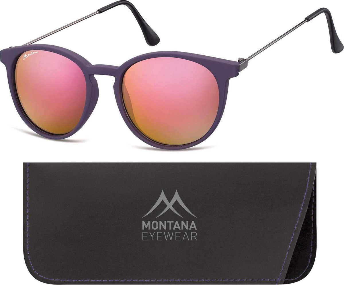 Montana MS33C - Zonnebril - Ronde retro style - Paars - Lensbreedte 50 mm