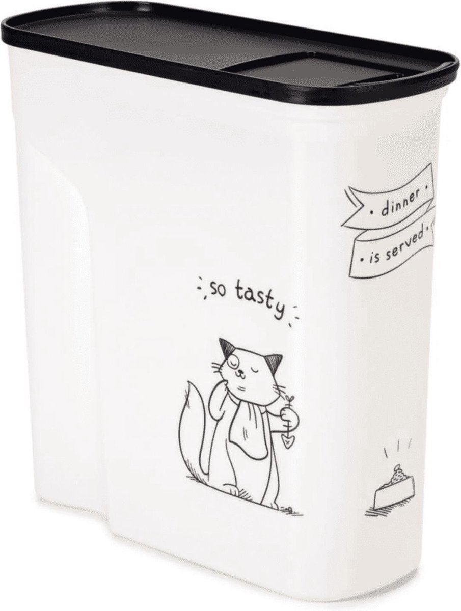 Curver Dis Kat - Voercontainer - 28x12x28 cm - Wit - 6 L