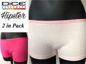 2 in pack dames Hipster licht roze/fuchsia maat 3XL