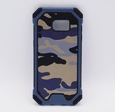 Voor Samsung S7 Edge – hoes, cover – TPU - Camouflage blauw