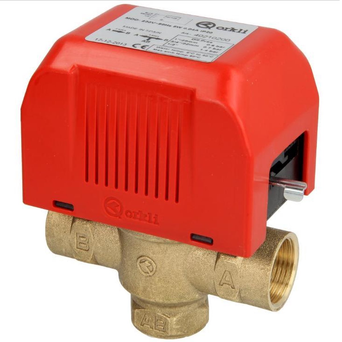 Orkli 3-weg motorklep 3/4" binnendraad