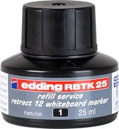 edding RBTK 25 recharge d'encre - noir - 25 ml - avec système capillaire, idéal pour recharger proprement et facilement le marqueur edding pour tableaux blancs retract 12
