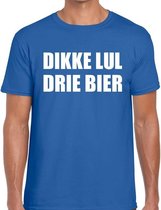 Dikke Lul Drie Bier heren T-shirt blauw M