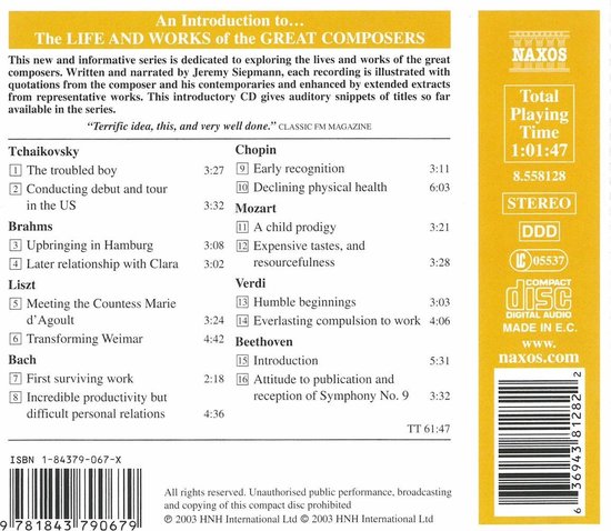 Introduction to the Life and Works of the Great Composers, various ...
