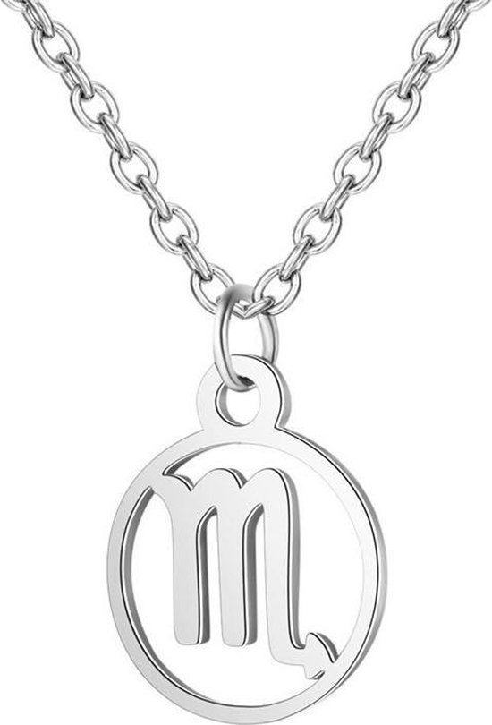 Collection de bijoux 24/7 Collier Scorpion - Cercle - Zodiaque - Horoscope - Couleur argent