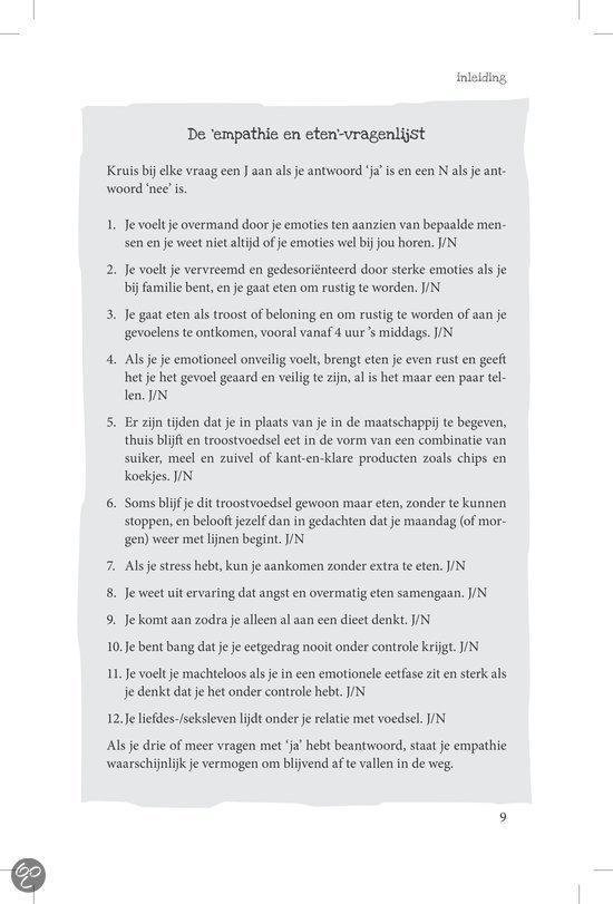 De empathie en eten-vragenlijst, pagina 9.