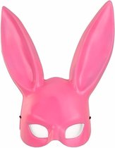 Roze konijnen/hazen masker voor volwassenen
