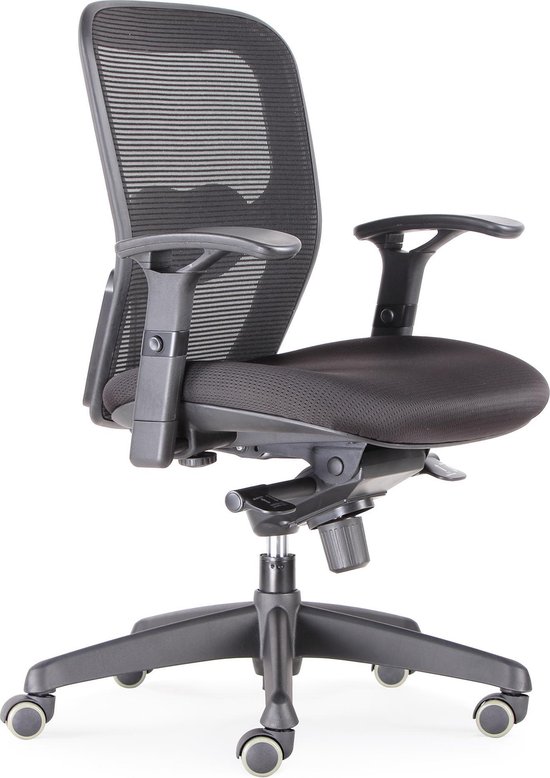 BenS 803-Bsc-3 - Ergonomische bureaustoel - 3D armleuningen - Ook voor thuiswerk - Robuuste bureaustoel - veel instelmogelijkheden - Zwart