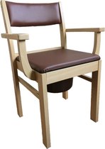 Siège de toilette sur tige en bois clair. Chaise WC