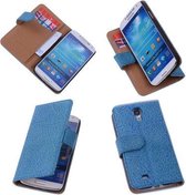 BestCases Samsung Galaxy S4 i9500 - Antiek Echt Leer Bookcase Blauw - Lederen Leder Cover Case Wallet Hoesje