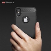 Tuff-luv - Carbon Fiber stijl TPU beschermende en Schockbestendige achterkant voor de Apple iPhone X case - zwart